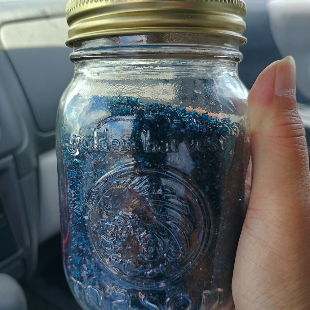 Blue Bath Salt Jar